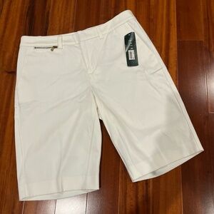 New NWT Lauren Ralph Lauren White Shorts Classic Long Preppy Chino Size 6